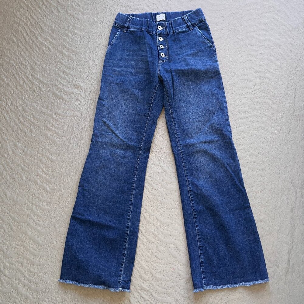 BEVY FLOG MALAN WIDE LEG BLUE DENIM EXPOSED BUTTON FLY JEANS - EUC - SIZE 26